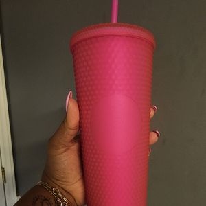 Neon Pink Studded Starbucks Cup